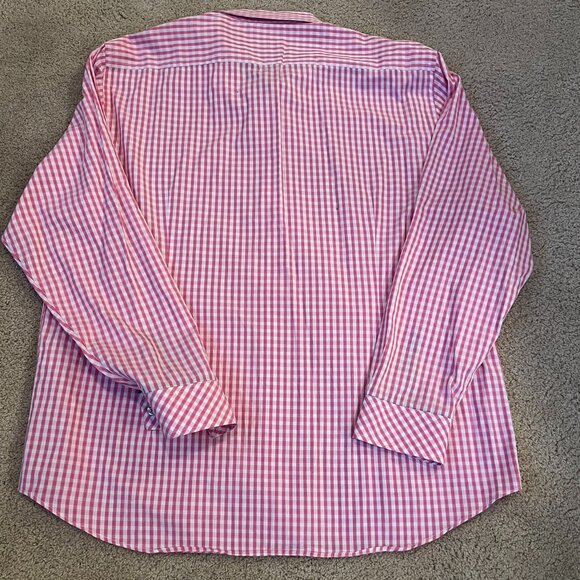 NWOT Jeremy Argle NYC Men's Pink and White Checked Button-down XXL 100% Cotton - Picture 2 of 12